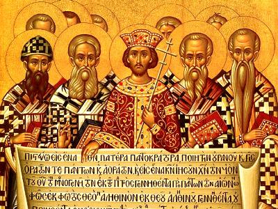 ikonografische Darstellung des Konzils von Nizäa